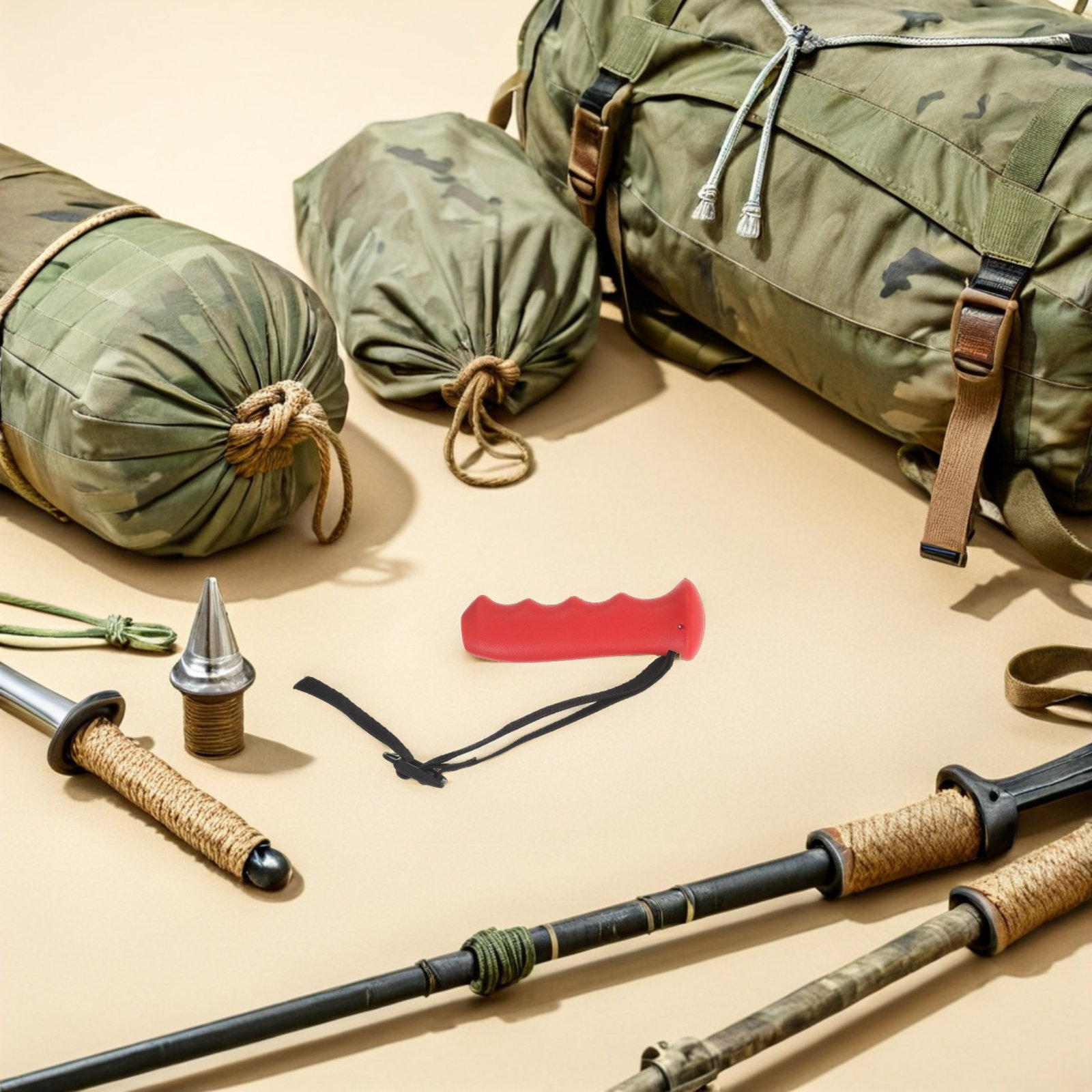 ด้ามจับไม้เท้าสีแดงแบบเปลี่ยนไ - Outdoor Sport Climbing Gear บทวิจารณ์และราคา